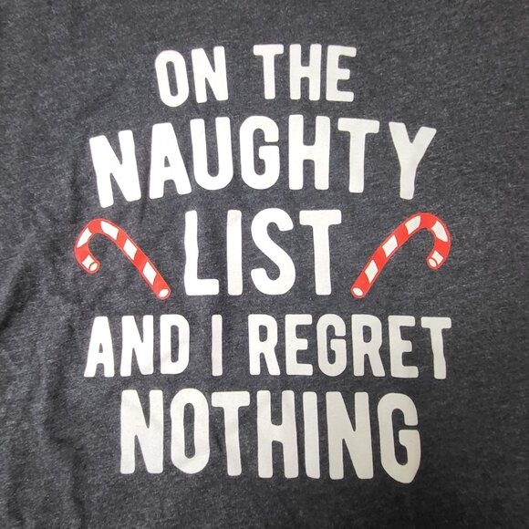 Torrid "On the Naughty List" grey short sleeve t-shirt EUC size 3 or 3X or 22/24 - Picture 6 of 7